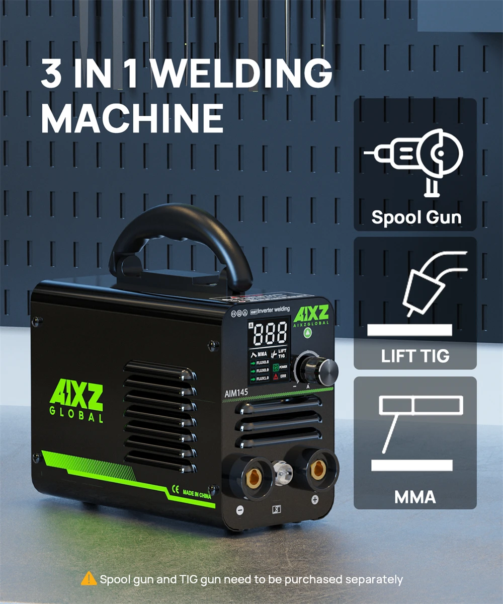 AIXZ 145A 3 in 1 Welding Machine Lift TIG/ARC MMA Welders MINI IGBT Inverter Welding With Spool Gun Protable Home Welder Tool