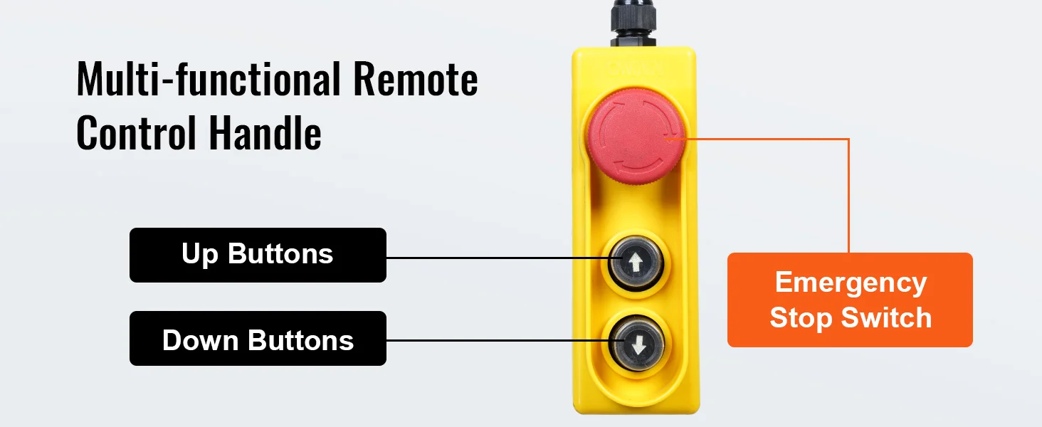 SucceBuy 200-800kg Electric Hoist with Wired/Wireless Remote Control Lifting Crane Cable Hoist Winch for Boat Garage Elevator