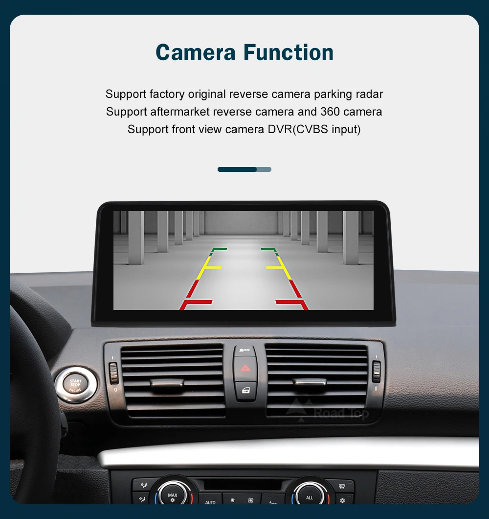 RoadTop 10.25'' 12.3'' Wireless CarPlay Android Auto For BMW Series 1 E81 E82 E87 E88 CCC CIC System Multimedia Display Screen