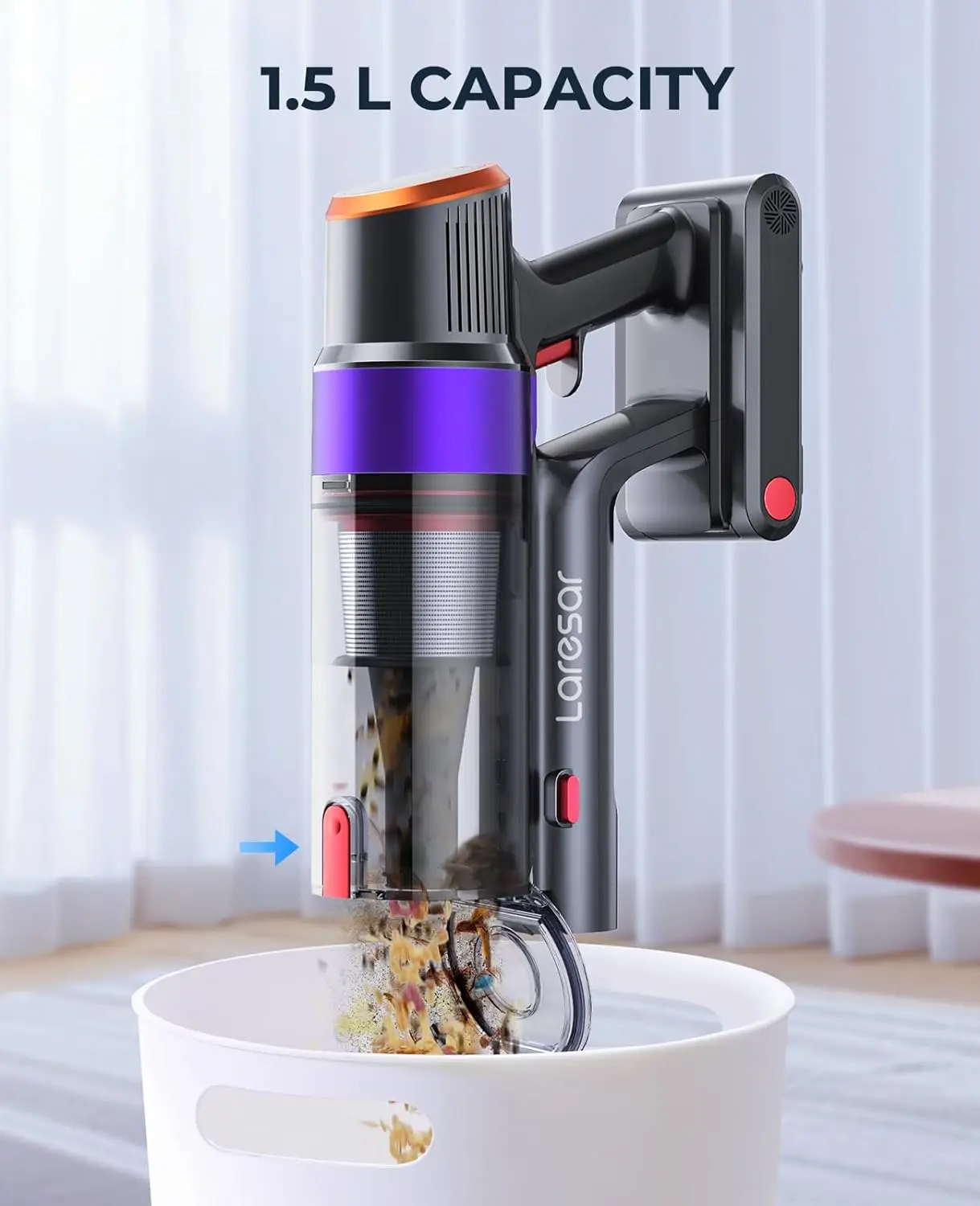 Laresar Elite 8 Cordless Vacuum Cleaner Handheld Home Appliance 450W Powerful smart home Touch Screen 55 Mins Detachable Battery
