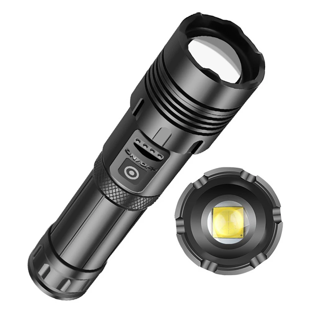 90000 Lumens LED Tactical Flashlight Rechargeable XHP90 USB Zoomable 7Modes Super Bright Floodlight Spotlight Torch Light