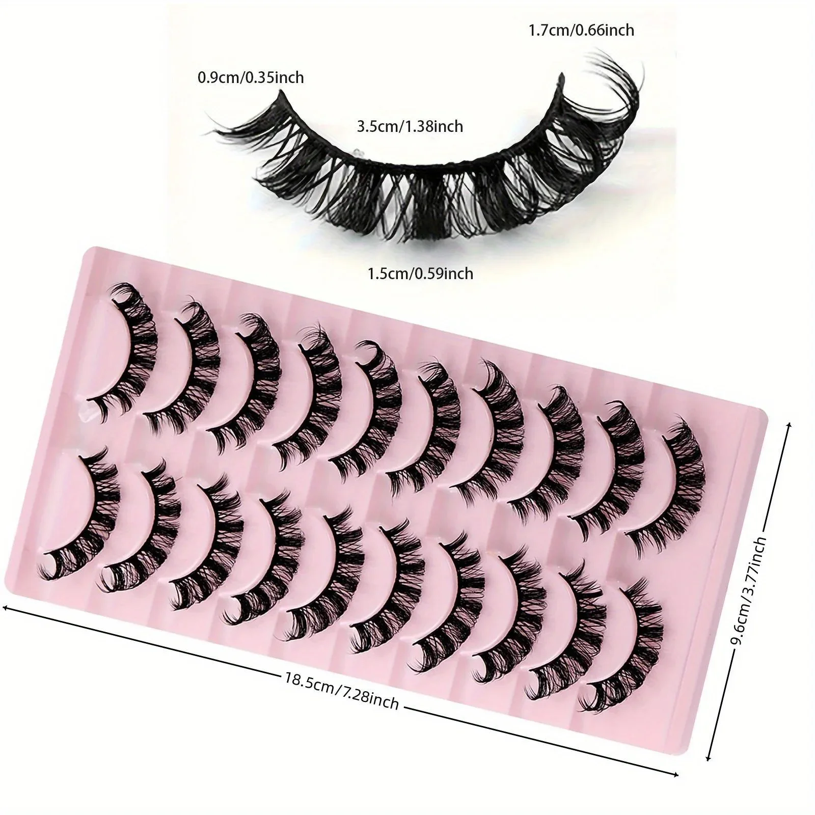 30Pairs 3-Pack Russian Strip Lashes D Curl Fake Lashes Natural Look Fluffy Volume Wispy Russian Lashes 3D Effect Fake Eyelashes