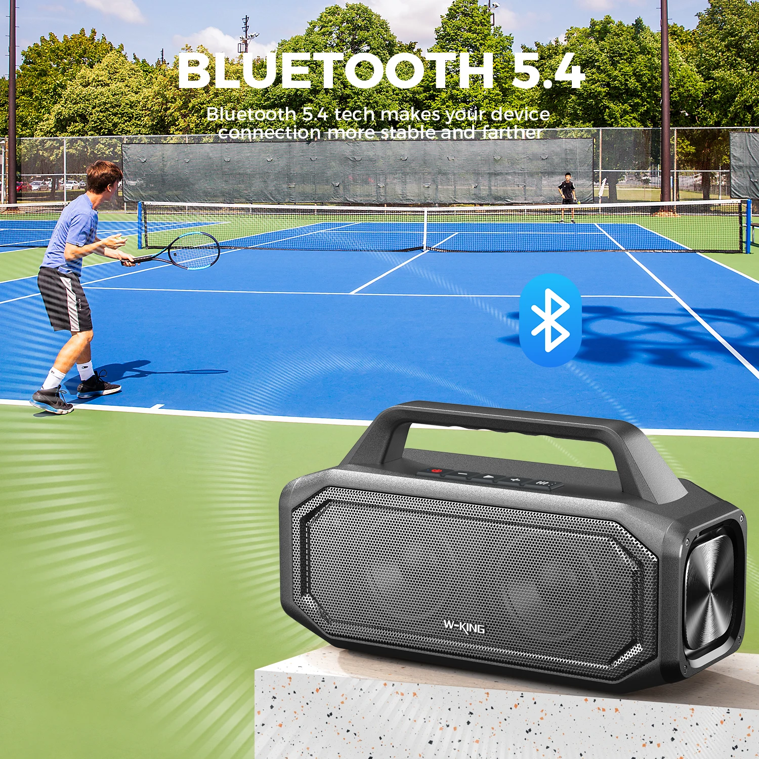 W-KING BT261-2 80W Speakers Bluetooth Wireless, Portable Outdoor Speakers Loud with Bass Boost, Stereo Pairing, Reverse Charging, IPX6 Waterproof