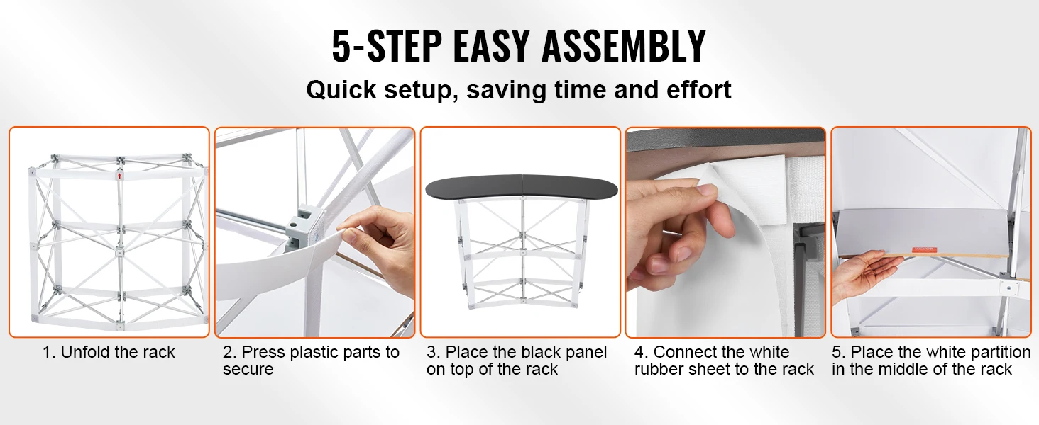 SucceBuy Portable Tradeshow Podium Table Exhibition Counter Stand Booth Fair w/ Wall Foldable Promotion Retail Table for party