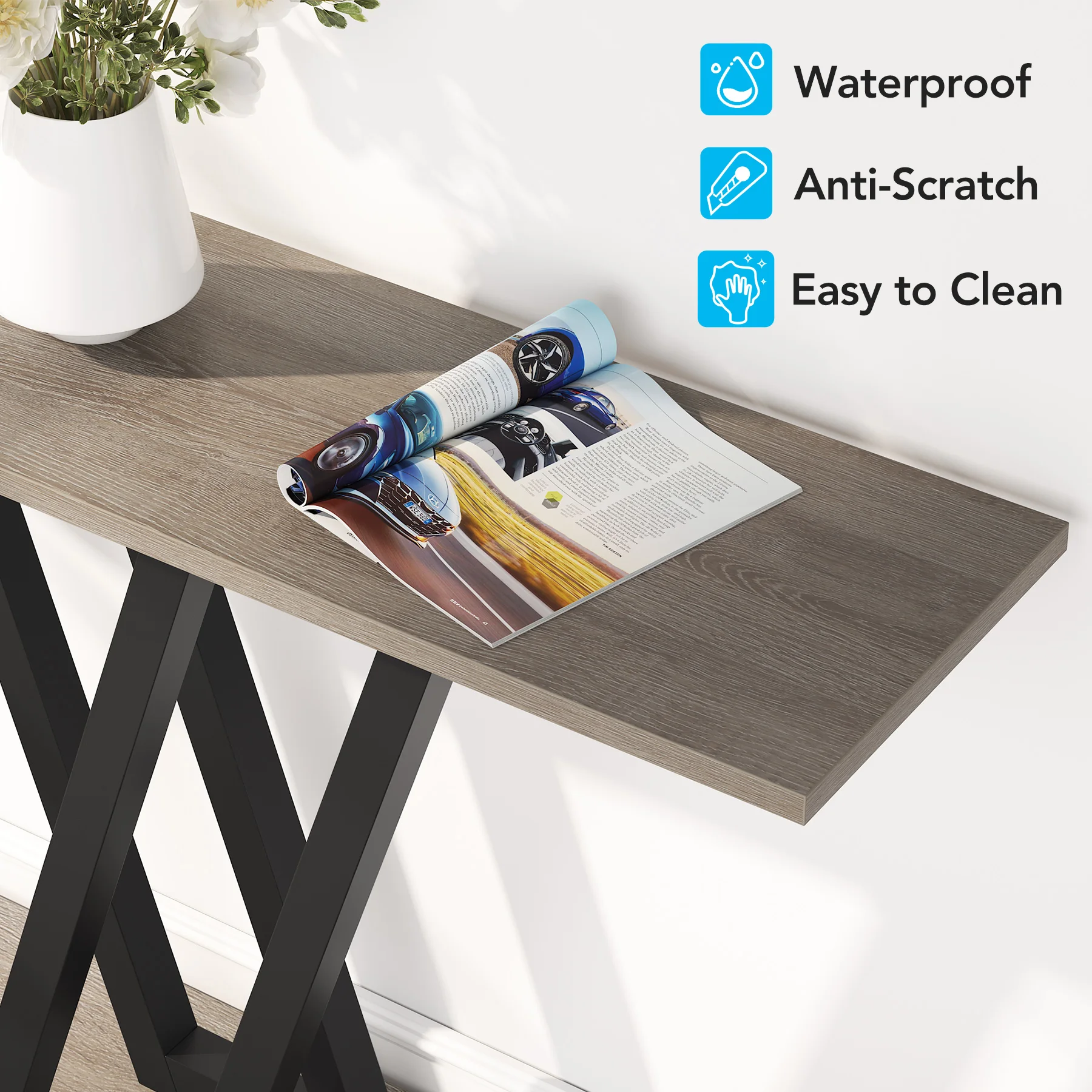 Tribesigns 43 Inch Console Table Industrial Entryway Hallway Table Living Room Furniture