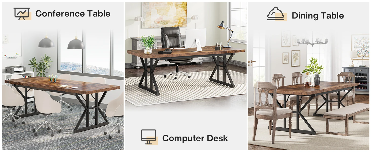 Tribesigns 70.8-Inch Executive Desk, Large Computer Office Desk Workstation, Modern Simple Style Laptop Desk Study Writing Table