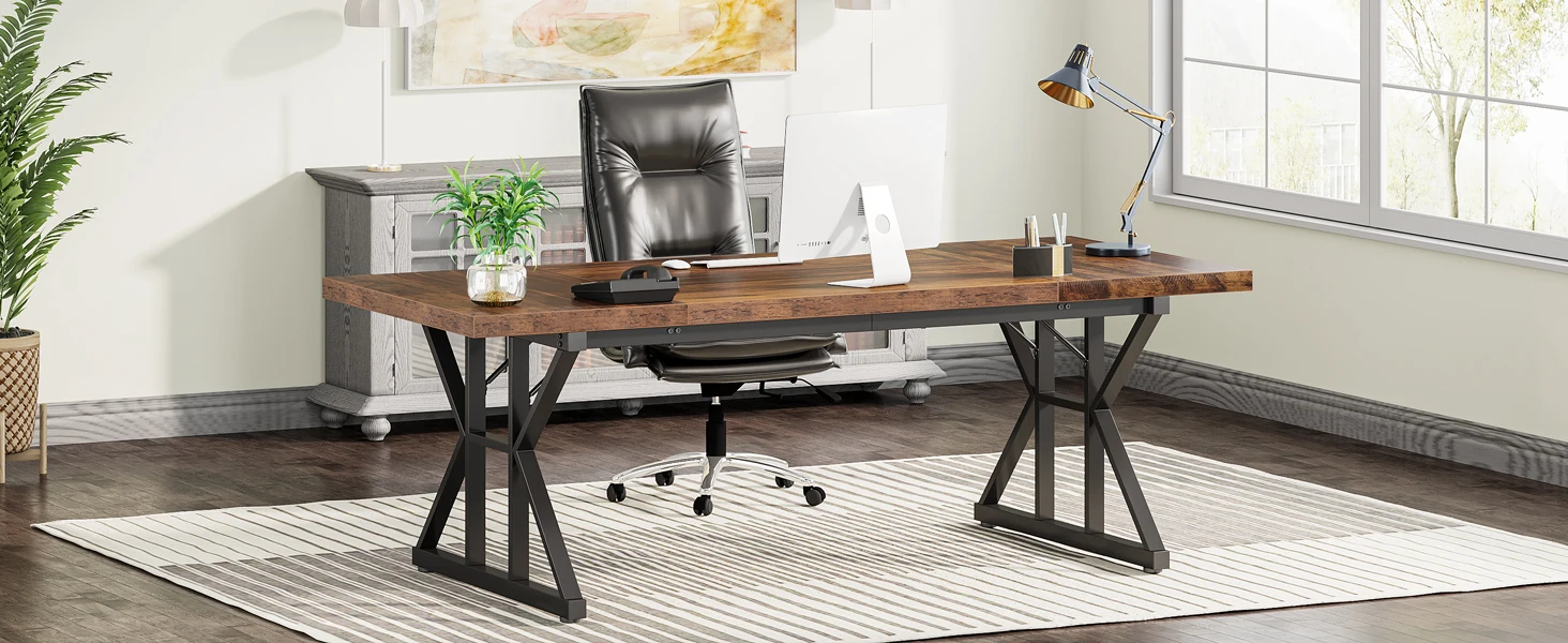 Tribesigns 70.8-Inch Executive Desk, Large Computer Office Desk Workstation, Modern Simple Style Laptop Desk Study Writing Table