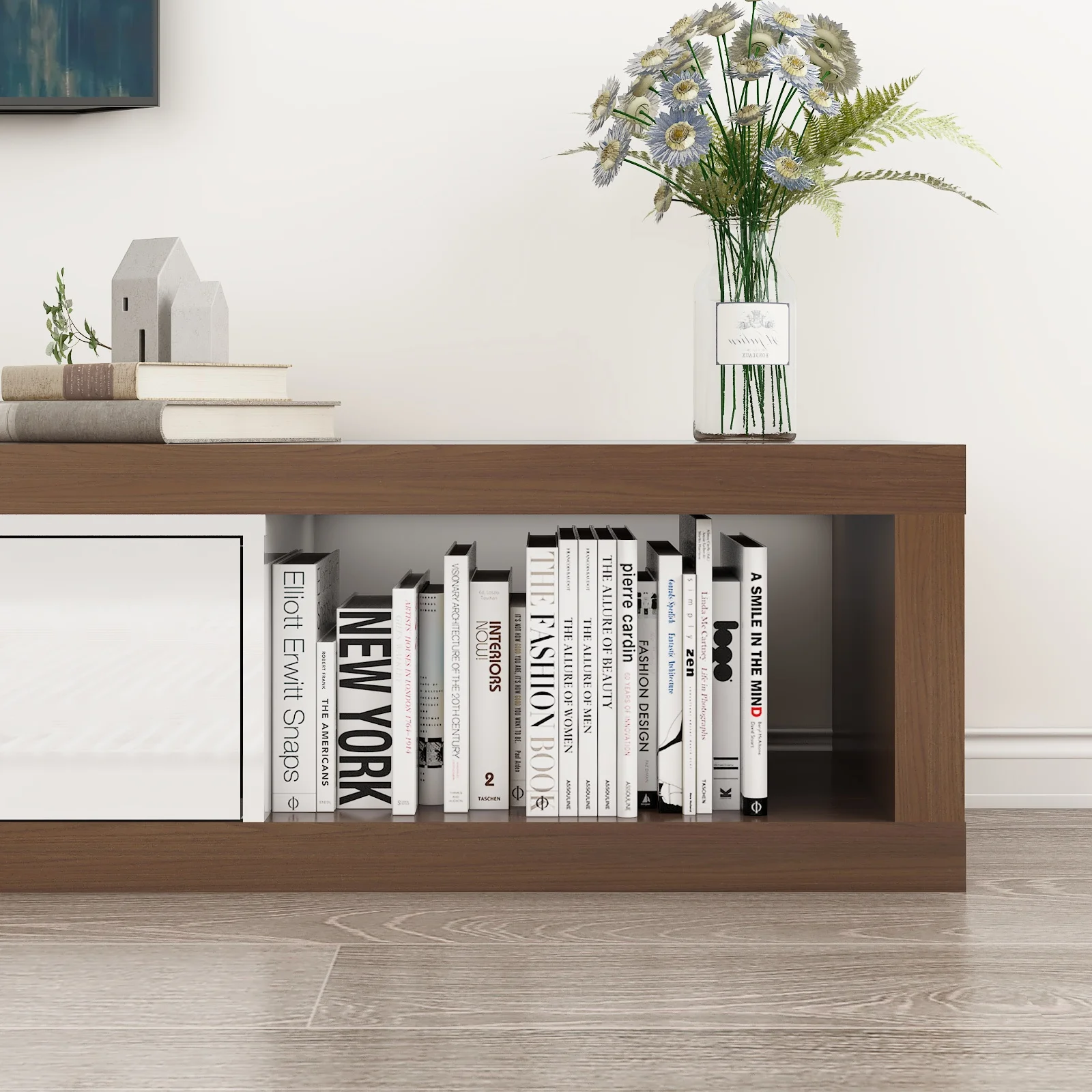 82-110'' Extendable TV Stand for Up to 120'TV, Wood Reversible TV Media Console W/3 Drawers & Open Storage Shelf for Living Room