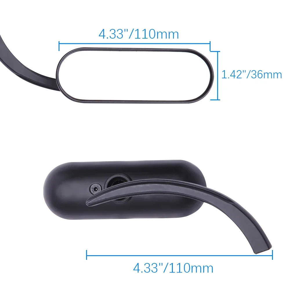Motorcycle Rearview Mirror Square Oval Side Mirror For Harley Touring Electra Glide Dyna Fatboy Softail Breakout Sportster