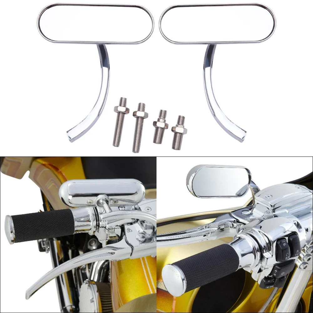 Motorcycle Rearview Mirror Square Oval Side Mirror For Harley Touring Electra Glide Dyna Fatboy Softail Breakout Sportster
