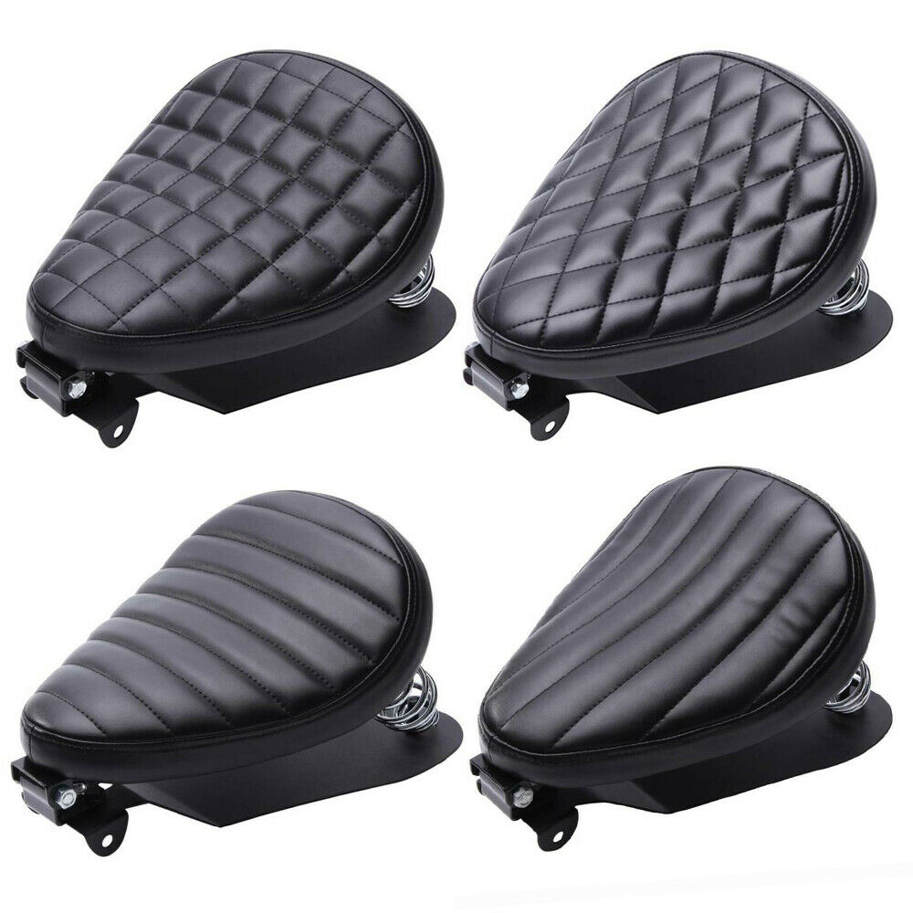 1 SET Motorcycle Retro Leather Solo Seat 3" Spring Bracket For Harley Custom Chopper Sportster Bobber Honda Yamaha Kawasaki
