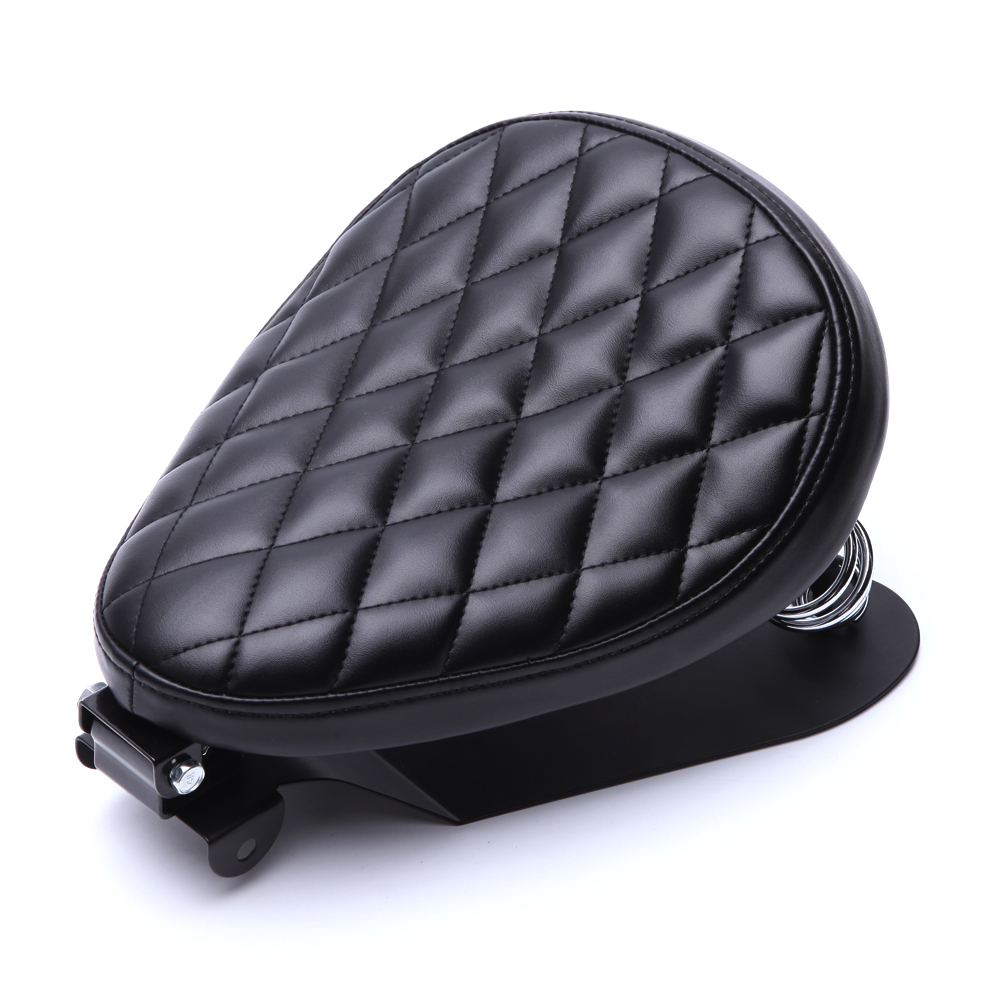 1 SET Motorcycle Retro Leather Solo Seat 3" Spring Bracket For Harley Custom Chopper Sportster Bobber Honda Yamaha Kawasaki