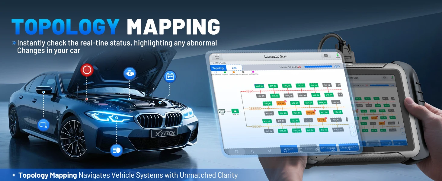 XTOOL D8S V2.0 Automotive Diagnostic Tool Online ECU Coding Topology Map Key Programming Car Scanner with 42+ Resets FCA CAN FD