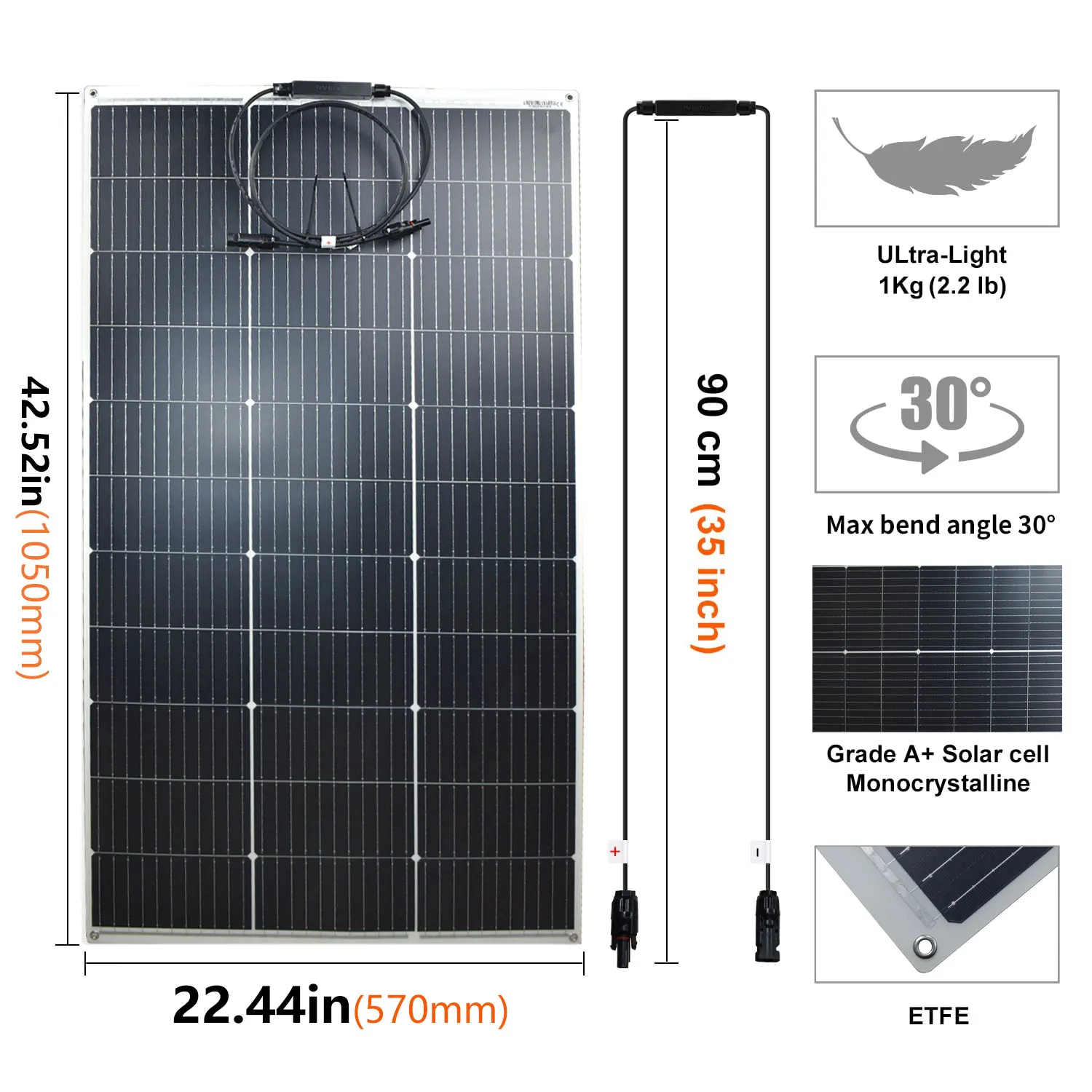 125W 250W Solar Panel 18V Flexible Solar Panel Monocrystaillne Solar Cell 12V/24V Battery Charger 1000W Home System Kits RV Boat