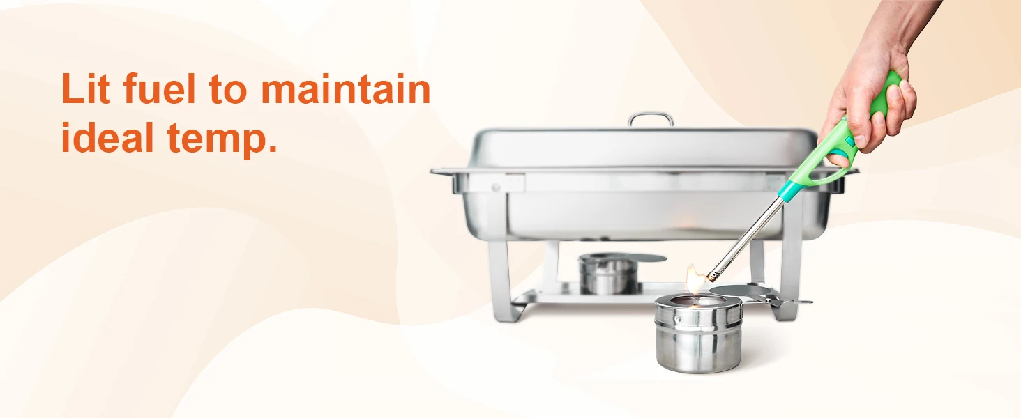 SucceBuy 8QT Rectangle Chafing Dish 2/4/6 Packs W/ Full Size Pans Buffet Catering Warmer Server Folding Stand Fuel Holder Tray