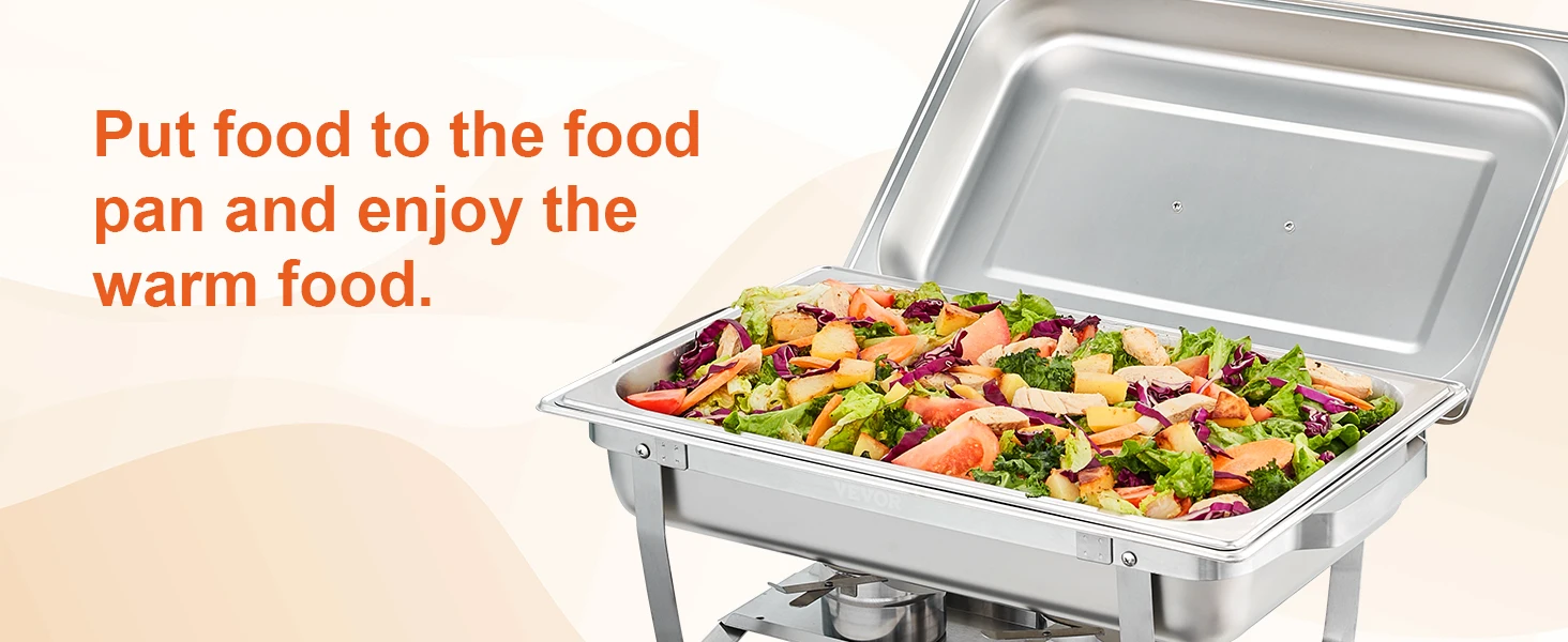 SucceBuy 8QT Rectangle Chafing Dish 2/4/6 Packs W/ Full Size Pans Buffet Catering Warmer Server Folding Stand Fuel Holder Tray