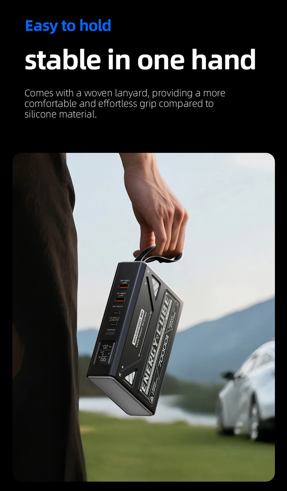 MOVESPEED Z70 Pro Large Capacity Power Bank 140W Max Fast Charge Laptop External Battery Charger for MacBook Pro Outdoor Camping