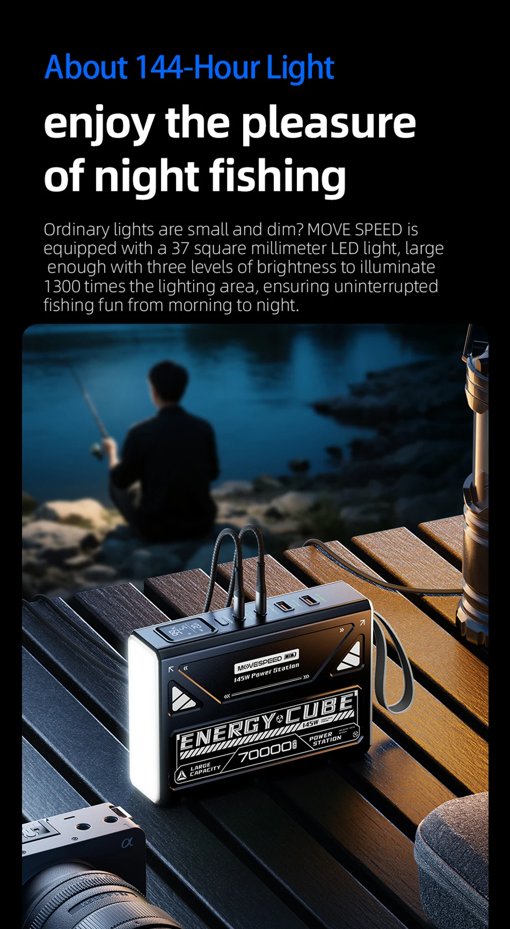 MOVESPEED Z70 Pro Large Capacity Power Bank 140W Max Fast Charge Laptop External Battery Charger for MacBook Pro Outdoor Camping