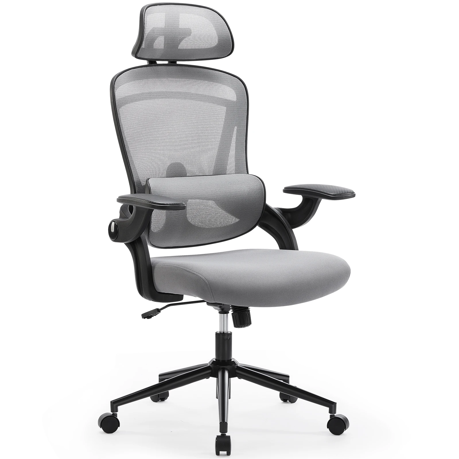JHK Ergonomic Mesh Adjustable Lumbar Support Office Chair 120°Tilt High Back Comfortable Computer Chair with Soft Flip Up Arms