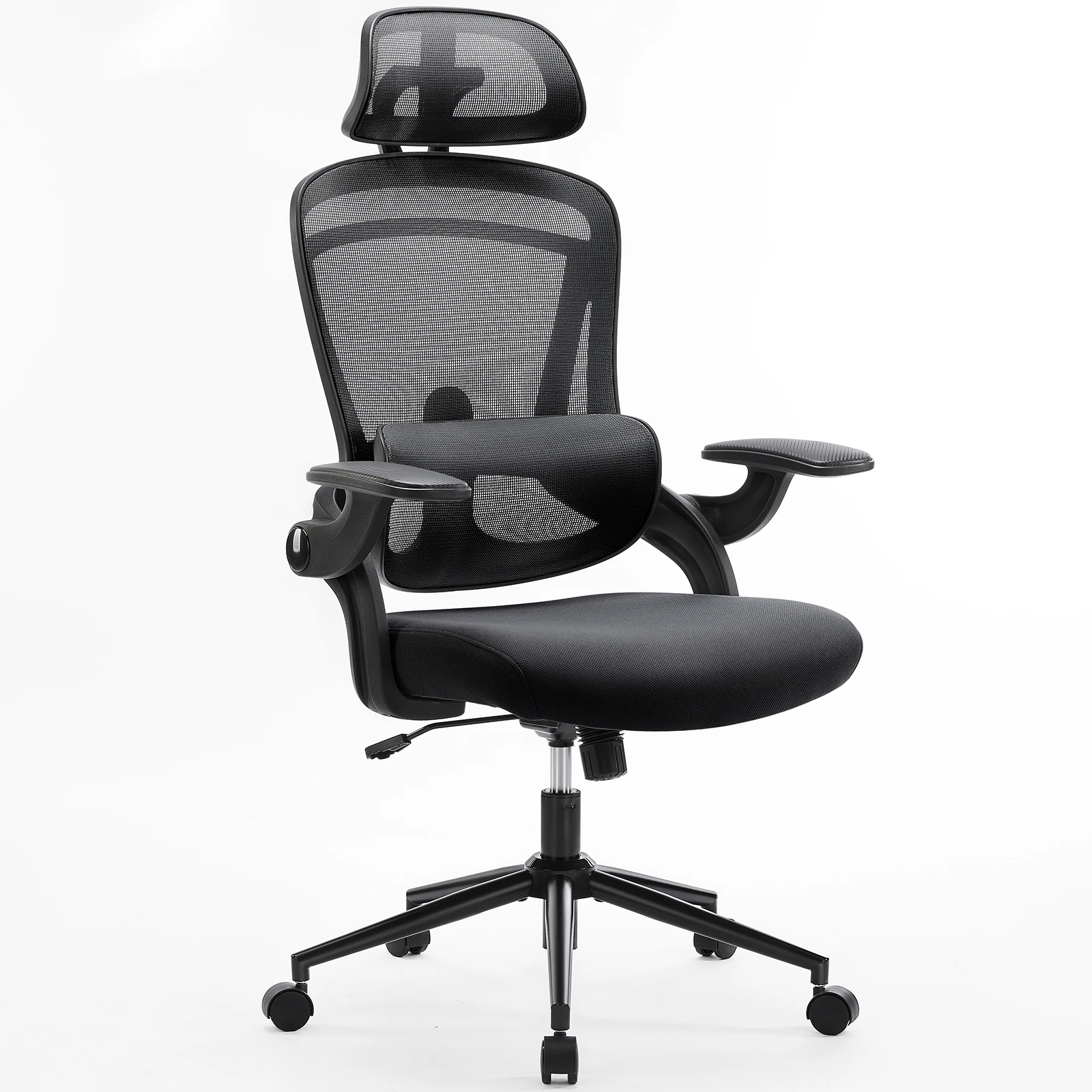 JHK Ergonomic Mesh Adjustable Lumbar Support Office Chair 120°Tilt High Back Comfortable Computer Chair with Soft Flip Up Arms