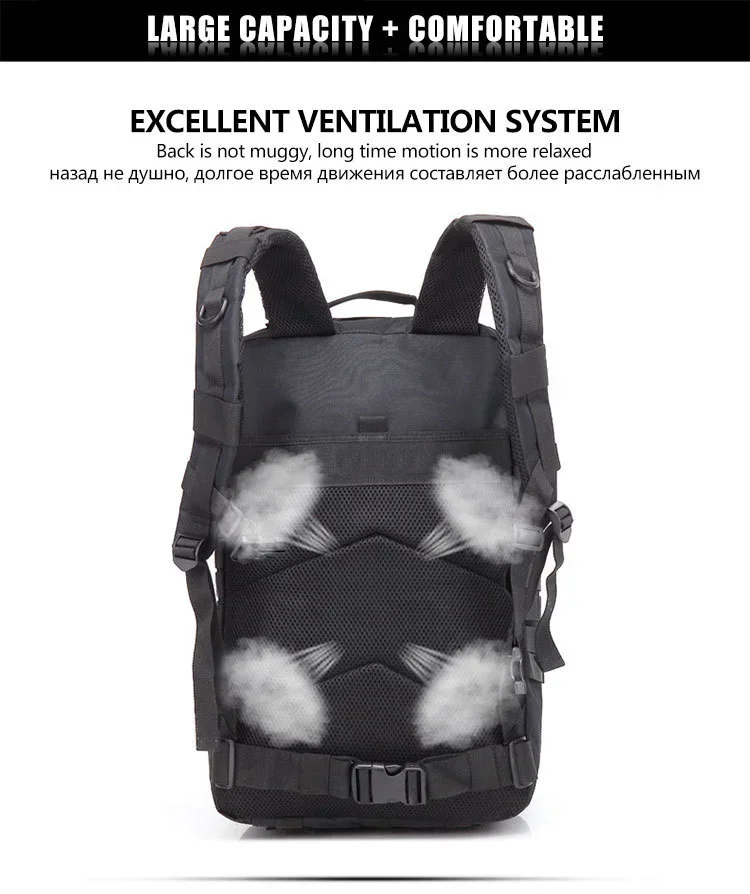 45L Man Tactical Backpacks Outdoor Traveling Bags Outdoor 3P School Pack EDC Molle Pack For Trekking Hunting Bag