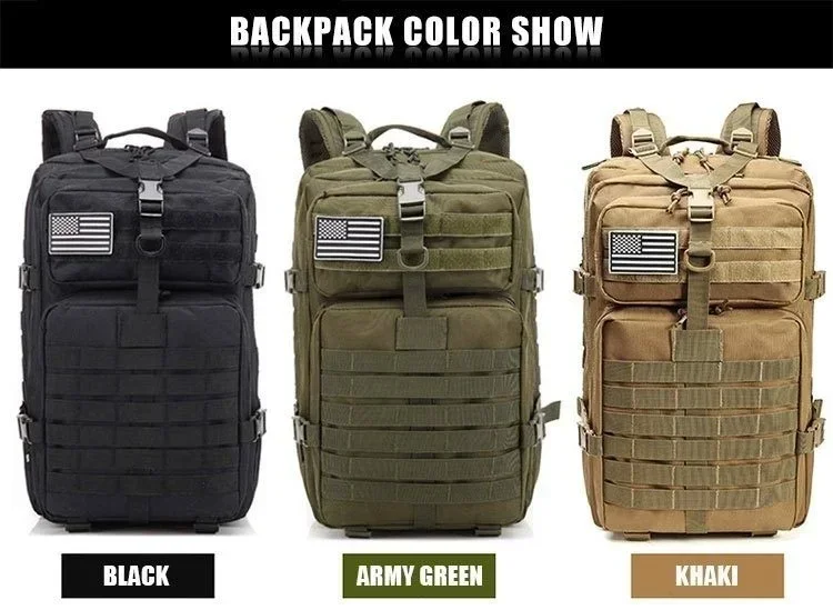 45L Man Tactical Backpacks Outdoor Traveling Bags Outdoor 3P School Pack EDC Molle Pack For Trekking Hunting Bag