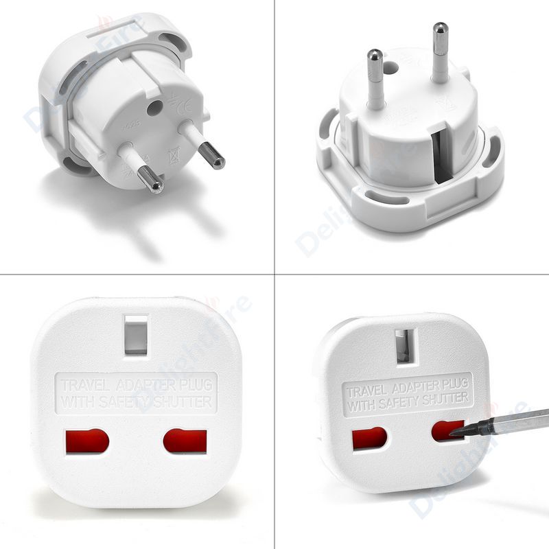 1pcs UK to EU Socket Adapter 220V Euro Travel Plug Converter AC Wall Charger Power Adapter UK British Adapter Electrical Outlets
