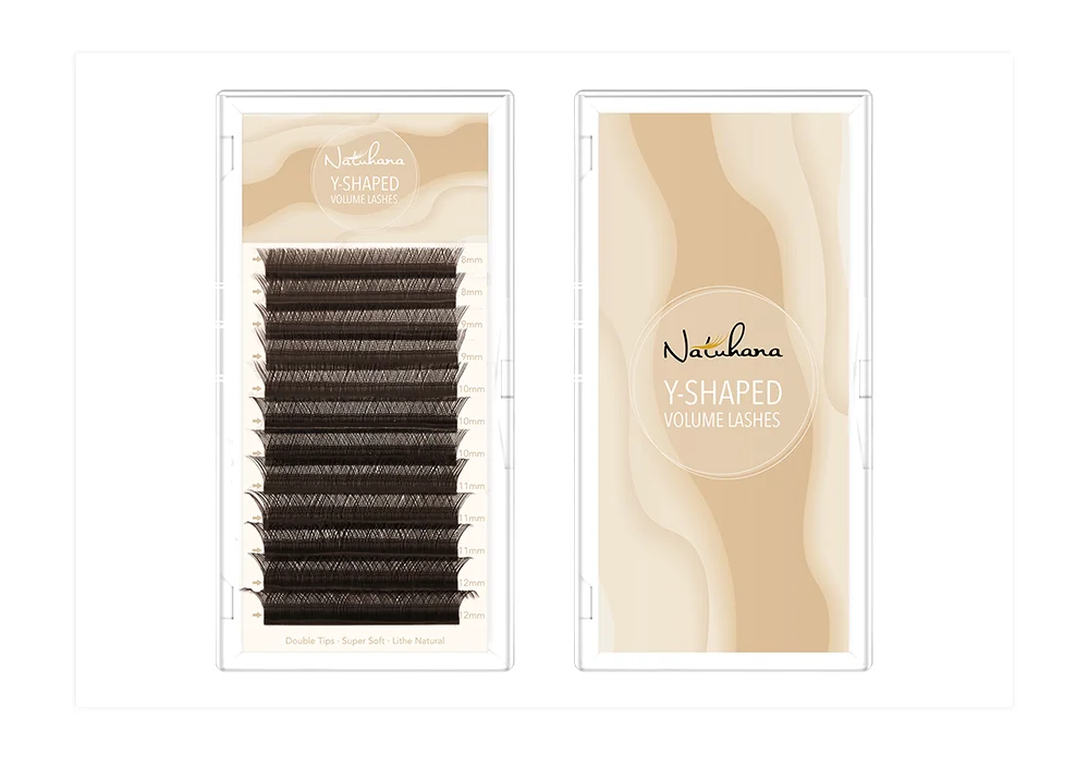 NATUHANA YY Shape Eyelash Extensions C/D Curl Black Brown Y Lashes Premade Volume Fans Individual Eyelashes Supplies Makeup