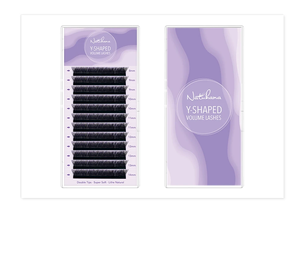 NATUHANA YY Shape Eyelash Extensions C/D Curl Black Brown Y Lashes Premade Volume Fans Individual Eyelashes Supplies Makeup
