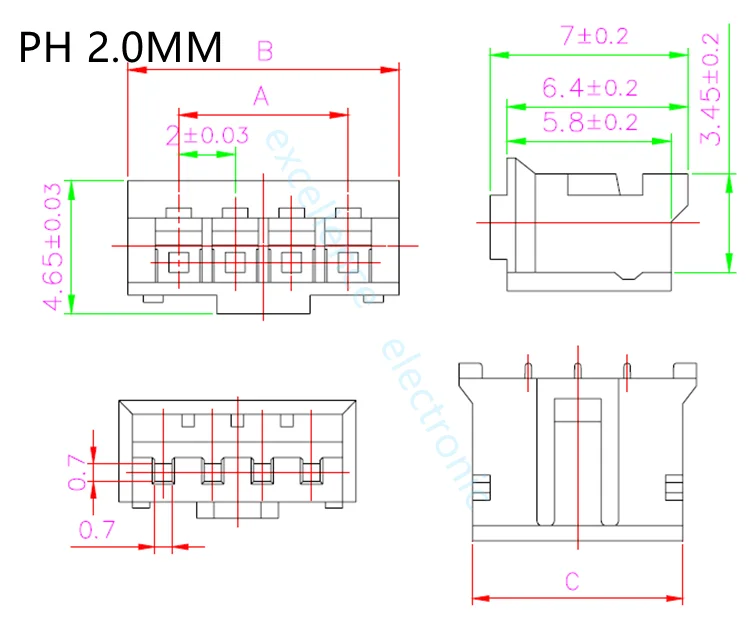 50pcs 1.0mm 1.25mm 1.5mm 2.0mm 2.54mm SH JST PH XH Housing Shell Connector 2/3/4/5/6/7/8/9/10P 1.0 1.25 2.0 2.54 Plastic Plugs