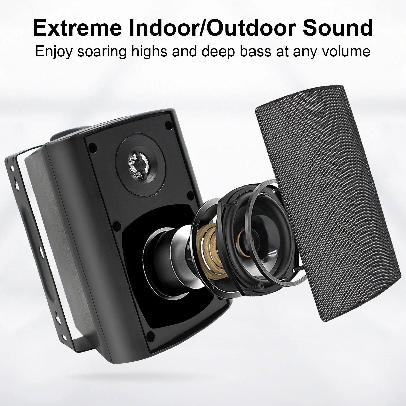 Herdio 4 Inch Outdoor Speaker Passive 400W Wireless Stereo Subwoofer Music Full Range Audio Bass Loudspeaker For Home Theater