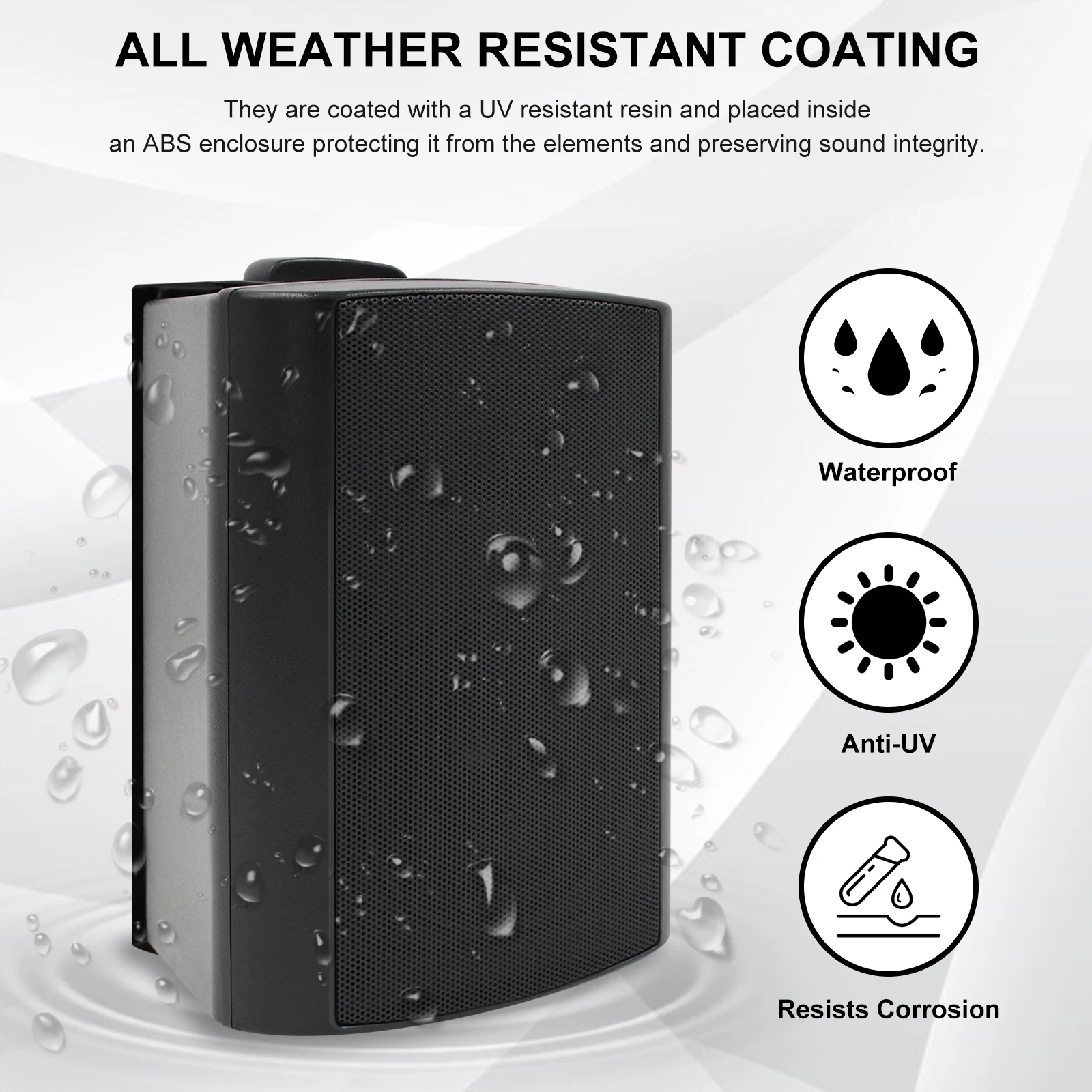 Herdio 4 Inch Outdoor Speaker Passive 400W Wireless Stereo Subwoofer Music Full Range Audio Bass Loudspeaker For Home Theater
