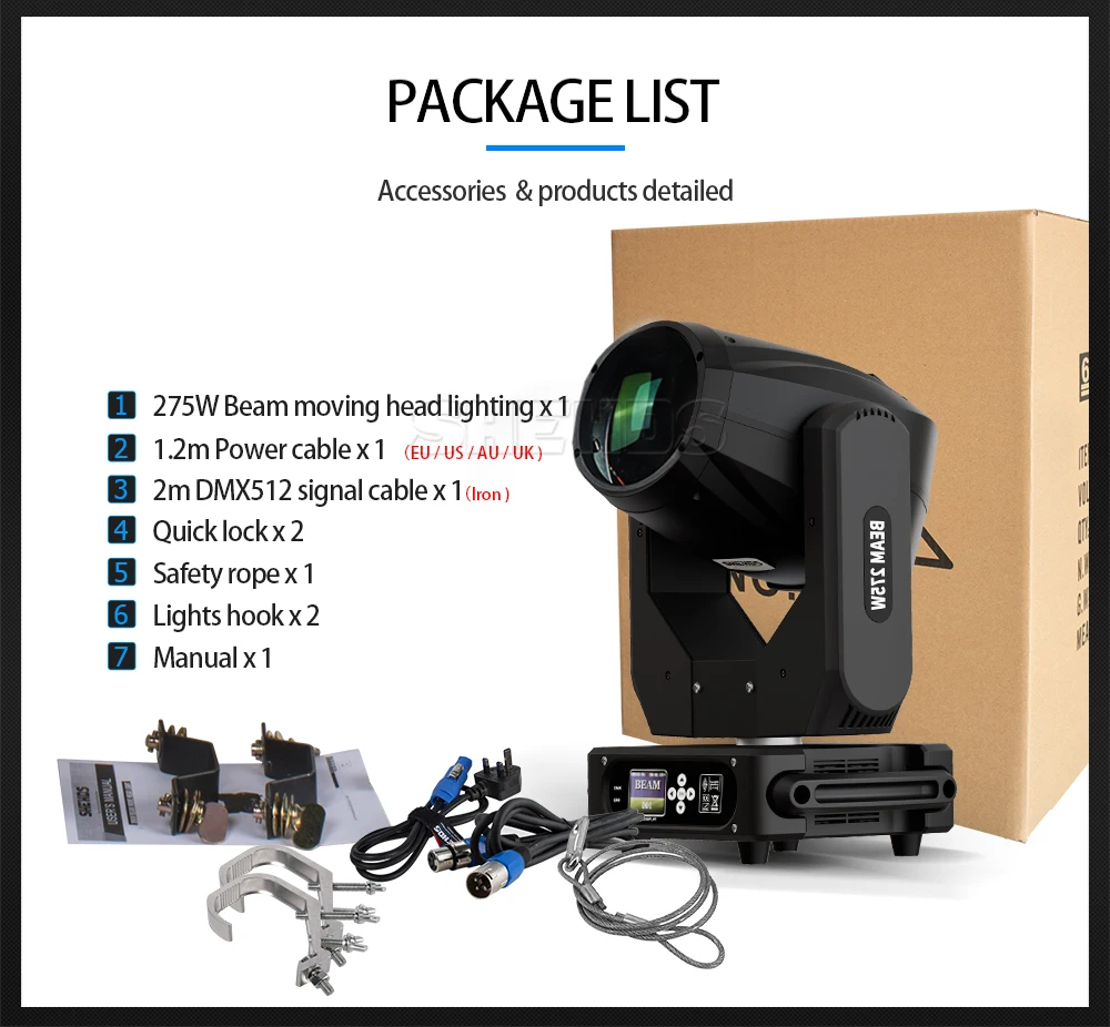 SHEHDS Beam 275W 10R Bulb Moving Head Light Color Rainbow Frost effect DJ Bar Clubs Hotels Restaurant Church Concert Stages