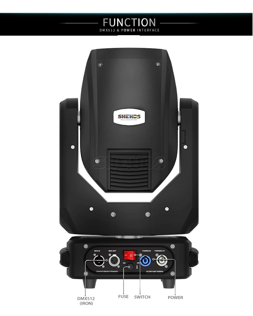 SHEHDS Beam 275W 10R Bulb Moving Head Light Color Rainbow Frost effect DJ Bar Clubs Hotels Restaurant Church Concert Stages