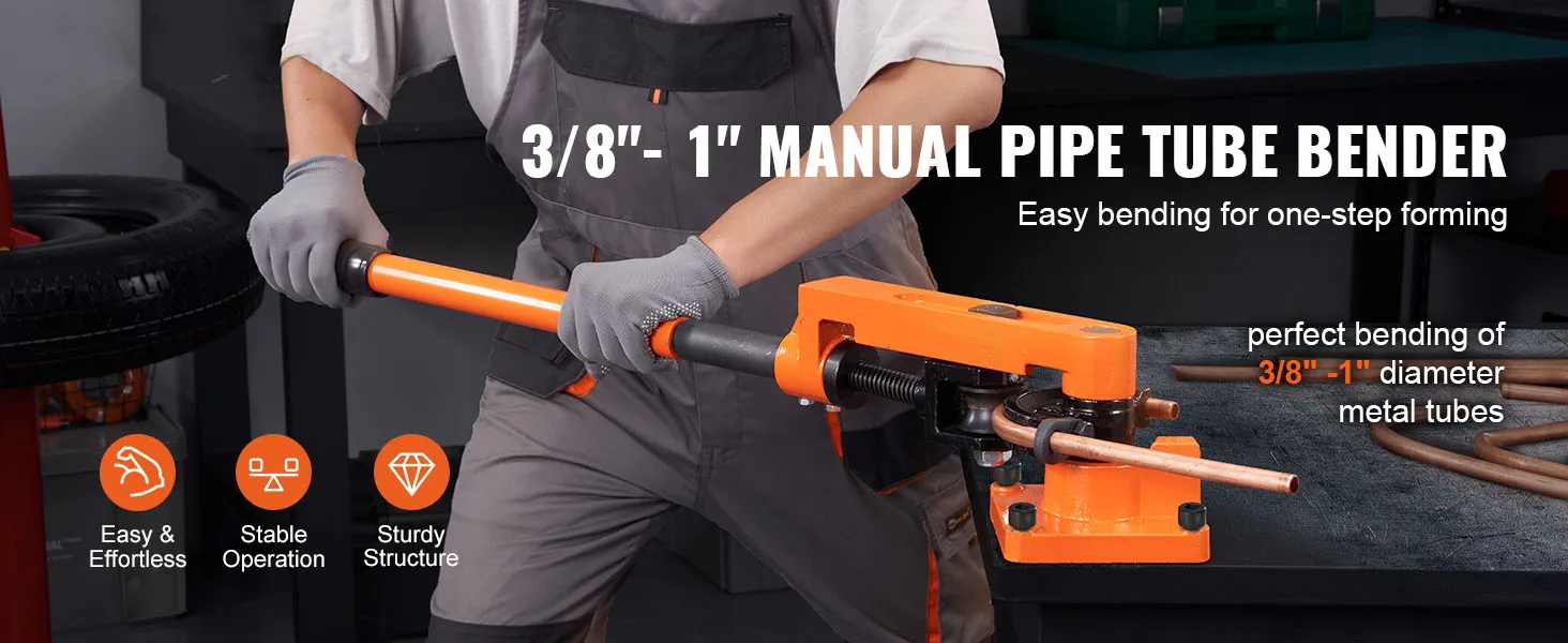 SucceBuy Manual Pipe Bender 7 Bending Dies Multifunction Steel Copper Tube Bending Machine Lever Heavy Duty Tube Bender Tools