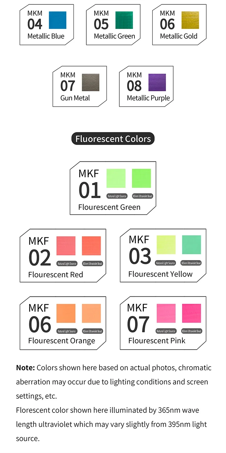 DSPIAE 5/8/12 Colors Brush Pen Environment-friendly Water-based Soft Head Marker Base Color Metallic Color Fluorescent Color