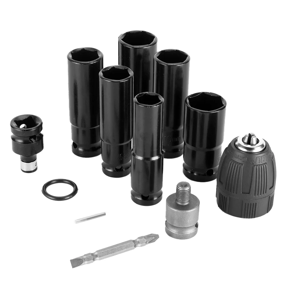 12Pcs Set 14/17/18/19/21/22 MM Electric Screwdrivers Wrench Accessories Impact Wrench Socket Adapter Kit Drill Drive Adapter SET