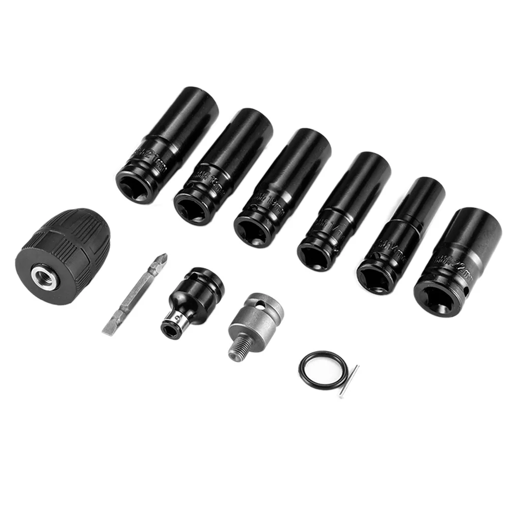 12Pcs Set 14/17/18/19/21/22 MM Electric Screwdrivers Wrench Accessories Impact Wrench Socket Adapter Kit Drill Drive Adapter SET
