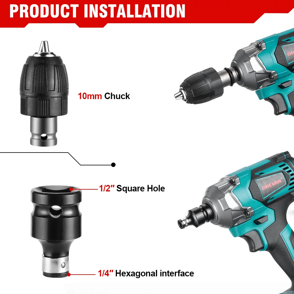 12Pcs Set 14/17/18/19/21/22 MM Electric Screwdrivers Wrench Accessories Impact Wrench Socket Adapter Kit Drill Drive Adapter SET
