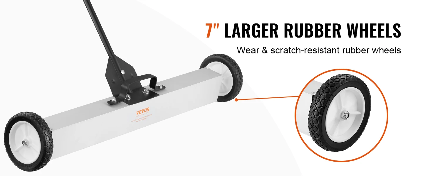 SucceBuy Rolling Magnetic Sweeper with Wheels Push-Type Magnetic Pick Up Sweeper Large Magnet Pickup Lawn Telescoping Sweeper