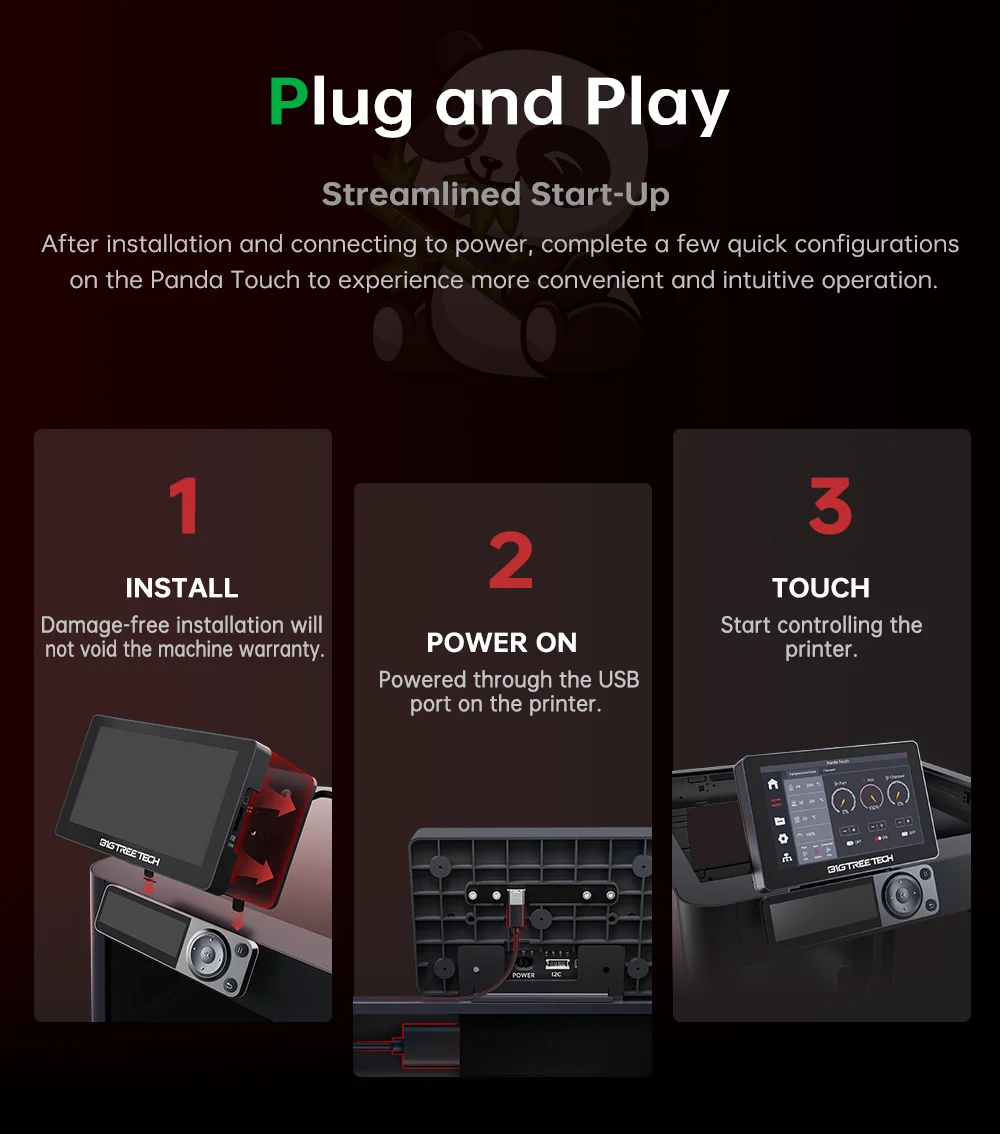 BIGTREETECH Panda Touch 5 Inch Touch Screen Multi-Printer Wireless Control Upgrade For Bambu Lab X1 P1 BambuLab A1 3D Printer