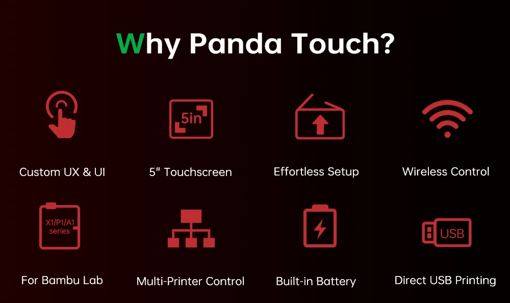 BIGTREETECH Panda Touch 5 Inch Touch Screen Multi-Printer Wireless Control Upgrade For Bambu Lab X1 P1 BambuLab A1 3D Printer