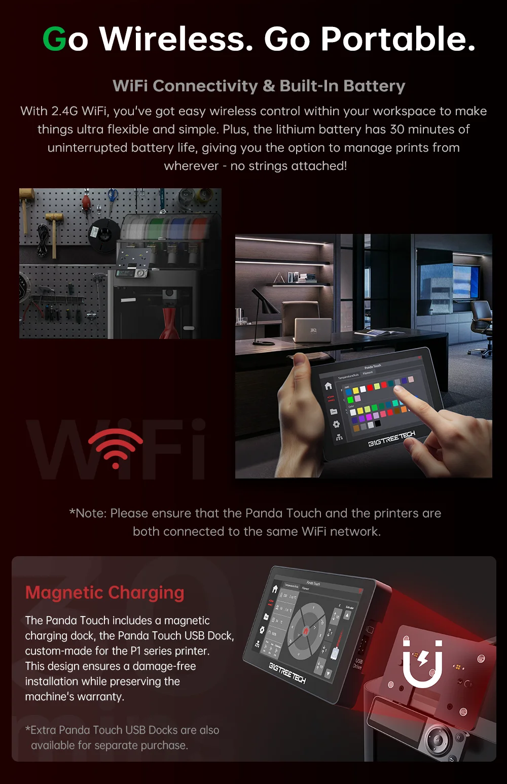 BIGTREETECH Panda Touch 5 Inch Touch Screen Multi-Printer Wireless Control Upgrade For Bambu Lab X1 P1 BambuLab A1 3D Printer