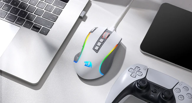 Redragon M612 PRO RGB BT 2.4G Gaming Gamer Mouse, 8000 DPI Wireless Optical 9 Programmable Buttons 7 Backlit Modes, B