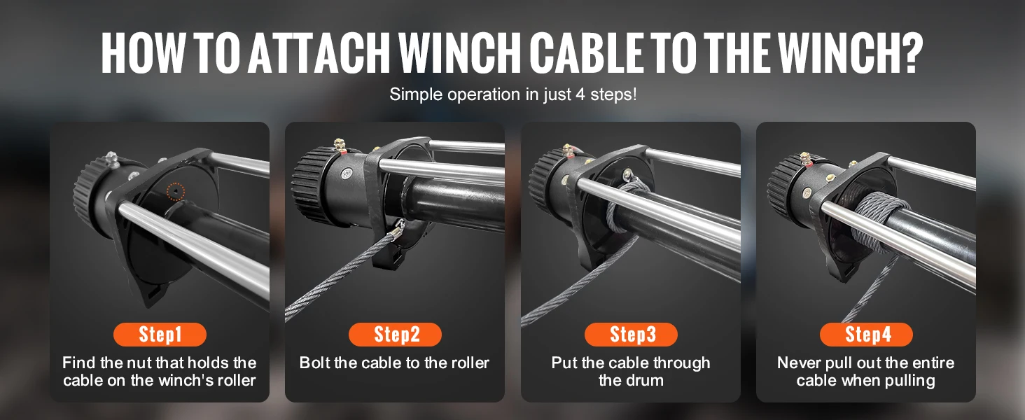 SucceBuy 50/75/100ft Galvanized Steel Winch Cable 3/8in Breaking Strength Wire Winch Rope for SUV Large Off-Road Vehicle