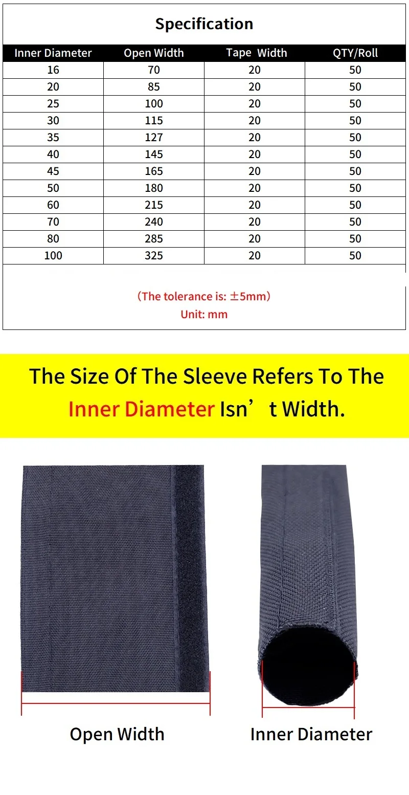 Cable Sleeve Organizer 10mm - 100mm PET With Tape PVC Waterproof Reusable Nylon Harness Sheath Management Wire Wrap Protection