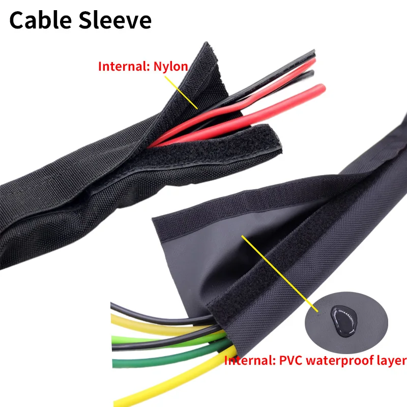 Cable Sleeve Organizer 10mm - 100mm PET With Tape PVC Waterproof Reusable Nylon Harness Sheath Management Wire Wrap Protection