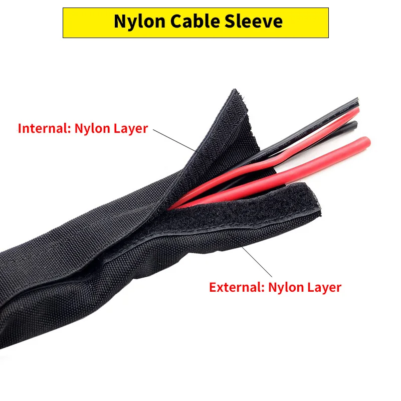 Cable Sleeve Organizer 10mm - 100mm PET With Tape PVC Waterproof Reusable Nylon Harness Sheath Management Wire Wrap Protection