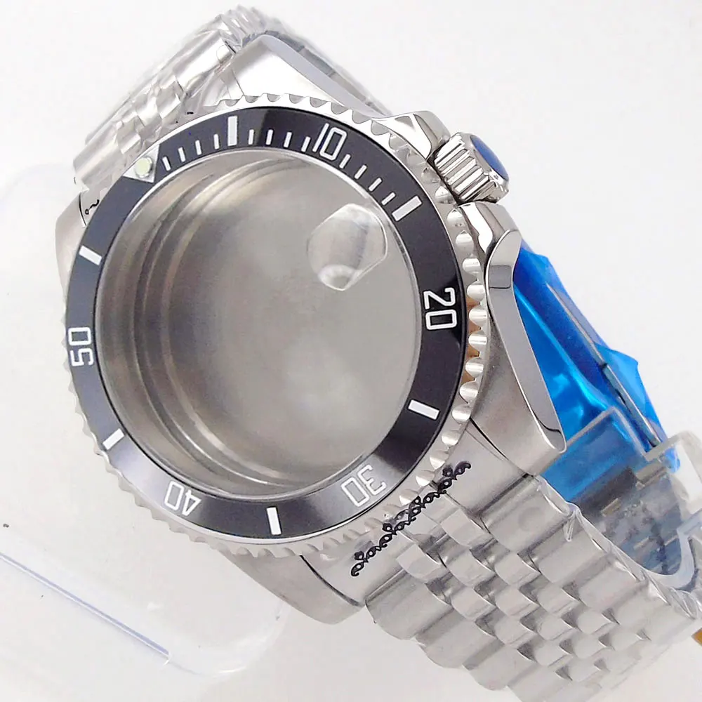 20ATM Dive Case 40mm Fit NH35 NH36 NH34 GMT ETA 2824 PT5000 Steel Watch Case Jubilee Bracelet Sapphire Glass Slide Buckle