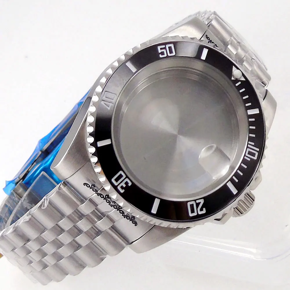 20ATM Dive Case 40mm Fit NH35 NH36 NH34 GMT ETA 2824 PT5000 Steel Watch Case Jubilee Bracelet Sapphire Glass Slide Buckle
